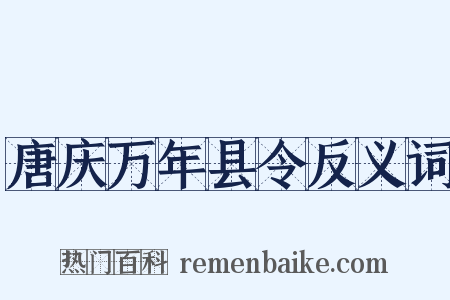 唐庆万年县令反义词是什么意思的图片